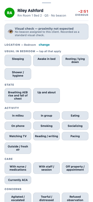 Two-tap observation sheet